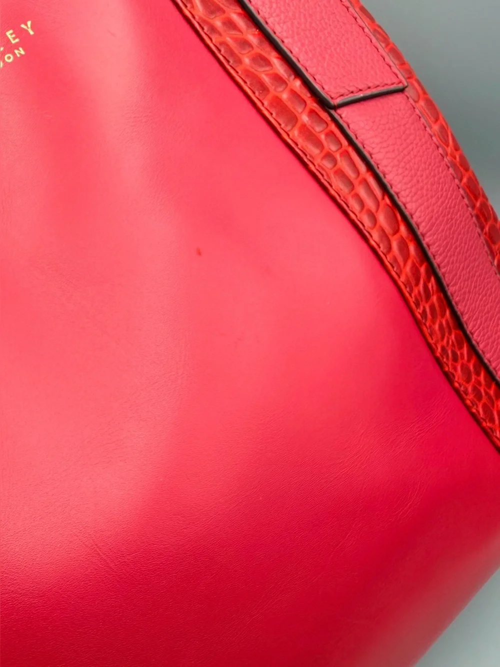 Red Leather Radley London Baylis Road Zip Around Grab Handbag Crossbody EUC